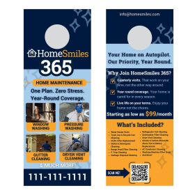 HomeSmiles365 - Door Hangers, 4.25 x 11. (Min 250)