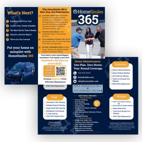 HomeSmiles365 - Tri-Fold Brochures,  8.5 x 11. (Min 100)