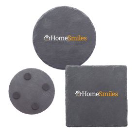 4" Slate Coasters in Round or Square (LOTS OF 6). 1545/1544