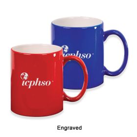 ENGRAVED 11 oz. Ceramic Round LazerMug (LOTS OF 4). LMG2