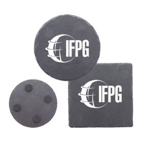 4" Slate Coasters in Round or Square (LOTS OF 6). 1545/1544