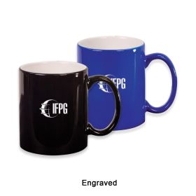 ENGRAVED 11 oz. Ceramic Round LazerMug (LOTS OF 4). LMG2