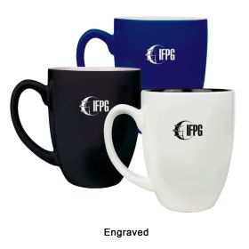 ENGRAVED 16 oz. Ceramic Bistro LazerMug (LOTS OF 4). LMG6