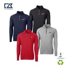 Cutter & Buck Adapt Eco Knit Stretch Recycled Men's Quarter Zip Pullover. MCK01143
