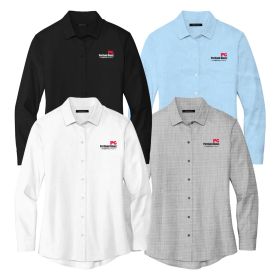 M+M&trade; Ladies' Long Sleeve Stretch Woven Shirt. MM2001