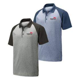 Men's PosiCharge RacerMesh Raglan Heather Block Polo. ST641