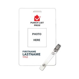 Punch List Pros - Photo ID Tag. 4 x 2.5"