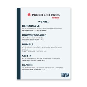 Punch List Pros - Virtues Poster 18x24 (Sold Individually).