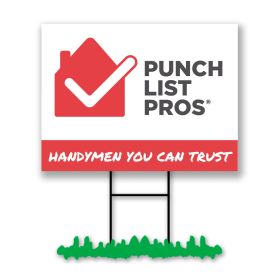 Punch List Pros - Lawn Signs with Stakes , 18 x 24" Double Sided (Min QTY 25 Signs)