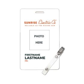 Sunrise Electric - Photo ID Tag. 4 x 2.5"