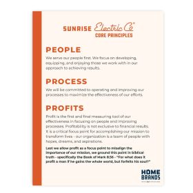 Sunrise Electric - Core Principles Poster 18x24 (Sold Individually).