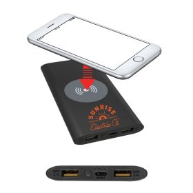 Sunrise Electric Co. -  8000MAH Power Bank & Wireless Charger with USB-C Cord. PWR801C-BLACK