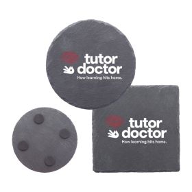 4" Slate Coasters in Round or Square (LOTS OF 6). 1545/1544