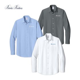 Brooks Brothers Wrinkle-Free Stretch Pinpoint Spread Collar Shirt. BB18012 EMB/LC