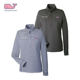 Vineyard vines Women's Microstripe Sankaty 1/2-Zip Pullover. K002521 EMB/RC