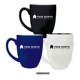 ENGRAVED 16 oz. Ceramic Bistro LazerMug (LOTS OF 4). LMG6