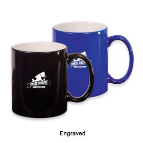 ENGRAVED 11 oz. Ceramic Round LazerMug (LOTS OF 4). LMG2