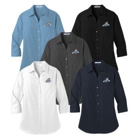 Ladies' 3/4-Sleeve Carefree Poplin Shirt. LW102