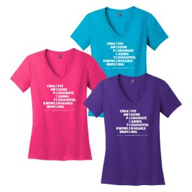 TEACHER TEXT - Women's V-Neck Tee. DM1170L - DF/FF