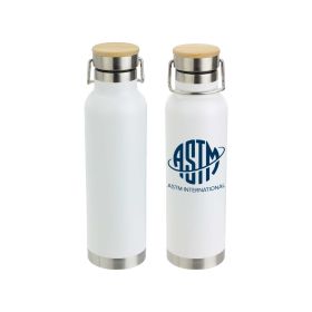 22oz Vacuum Insulated Stainless Steel Bottle w/ Bamboo Cap. - INV