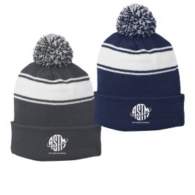 Stripe Pom Pom Beanie. STC28