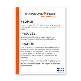 Crawlspace Medic - Core Principles Poster, 18x24 (Sold Individually).