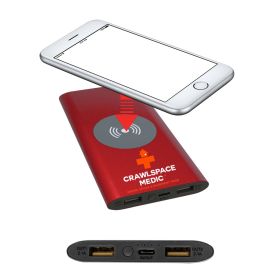 Crawlspace Medic - 8000MAH Power Bank & Wireless Charger with USB-C Cord. PWR802C-RED