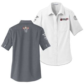 Ladies' Short Sleeve Oxford Shirt. L659 - EMB/4 LOC.