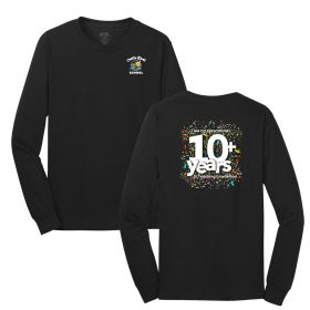 10 YEARS - Adult Long Sleeve Cotton T-Shirt. PC54LS - DF/LC/FB