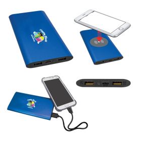 8000MAH Power Bank & Wireless Charger with USB-C Cord. PWR803C-BLUE