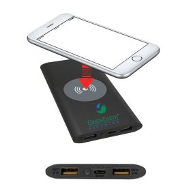 8000MAH Power Bank & Wireless Charger with USB-C Cord. PWR801C-BLACK