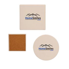 4" Absorbent Coasters in Round or Square (LOTS OF 6). 1594/1593