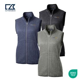 Cutter & Buck Ladies Mainsail Sweater-Knit Full-Zip Vest. LCO00058