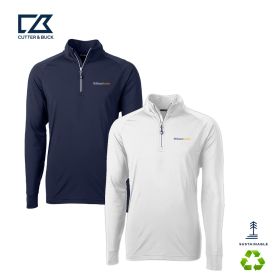 Cutter & Buck Adapt Eco Knit Stretch Recycled Men's Quarter Zip Pullover. MCK01143