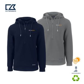 Cutter & Buck Roam Eco Half Zip Recycled Mens Hooded Pullover. MCK01279
