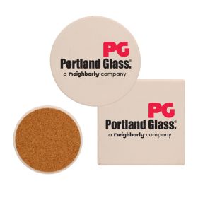 4" Absorbent Coasters in Round or Square (LOTS OF 6). 1594/1593