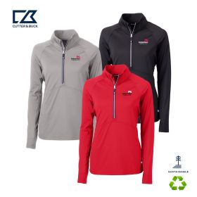 Cutter & Buck Adapt Eco Knit Stretch Recycled Women's Half Zip Pullover. LCK00128 - DF/LC