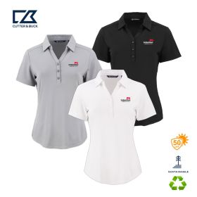 Cutter & Buck Forge Eco Stretch Recycled Women's Short Sleeve Polo. LCK00199 -DF/LC