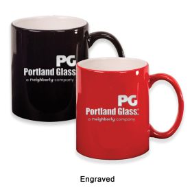 ENGRAVED 11 oz. Ceramic Round LazerMug (LOTS OF 4). LMG2