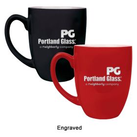 ENGRAVED 16 oz. Ceramic Bistro LazerMug (LOTS OF 4). LMG6