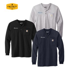 Carhartt&reg; Long Sleeve Henley T-Shirt. CTK128 DF/RC