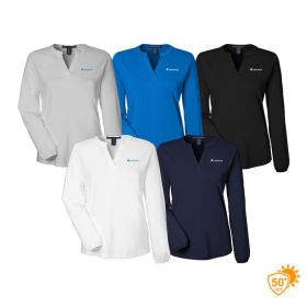 Devon & Jones Ladies' Raleigh Half-Placket Knit Top. DP122W