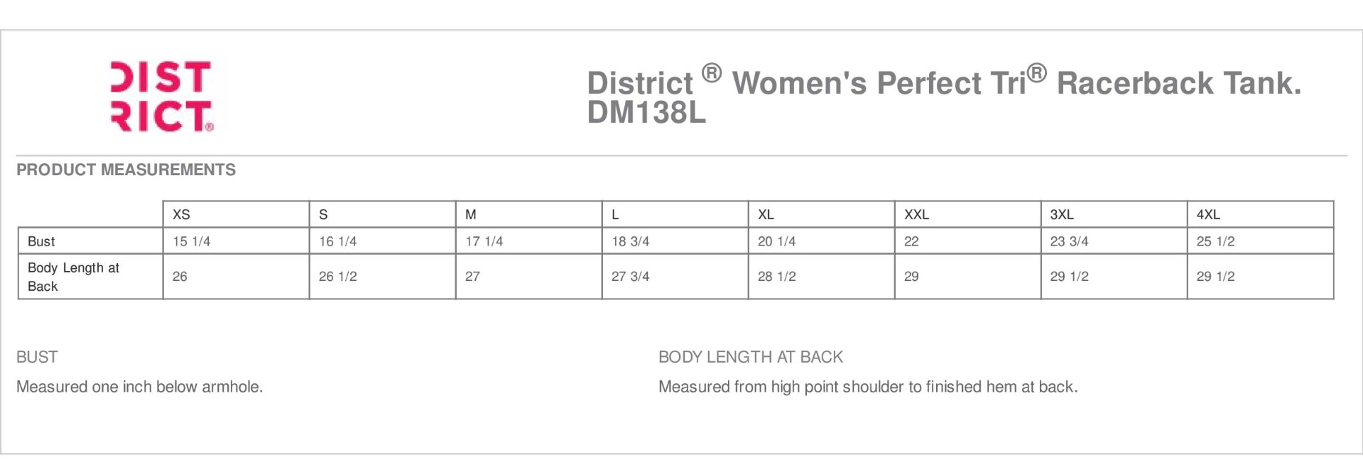 Sizing Chart