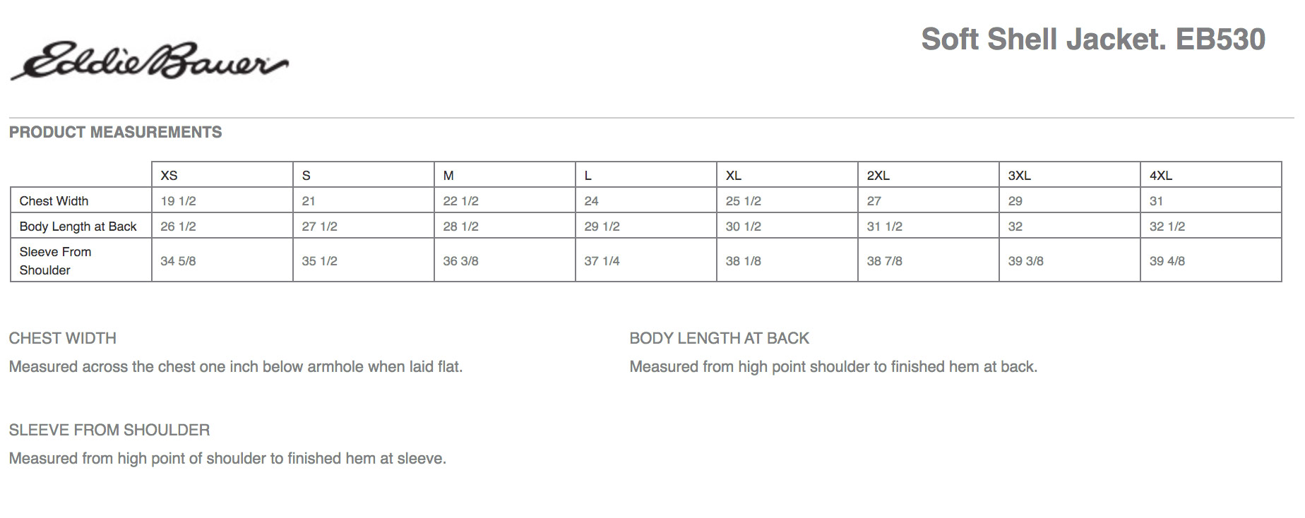 Sizing Chart