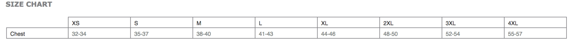 Sizing Chart