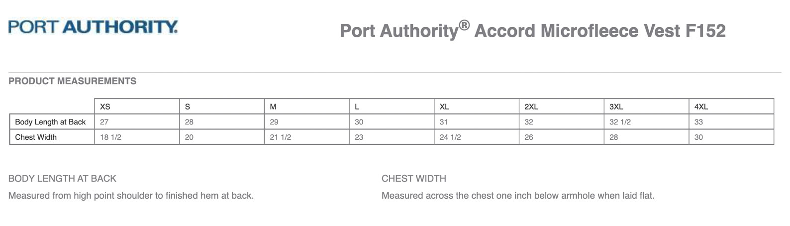 Sizing Chart