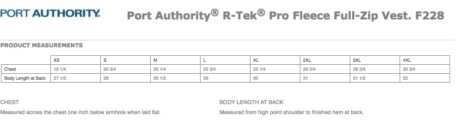 Sizing Chart