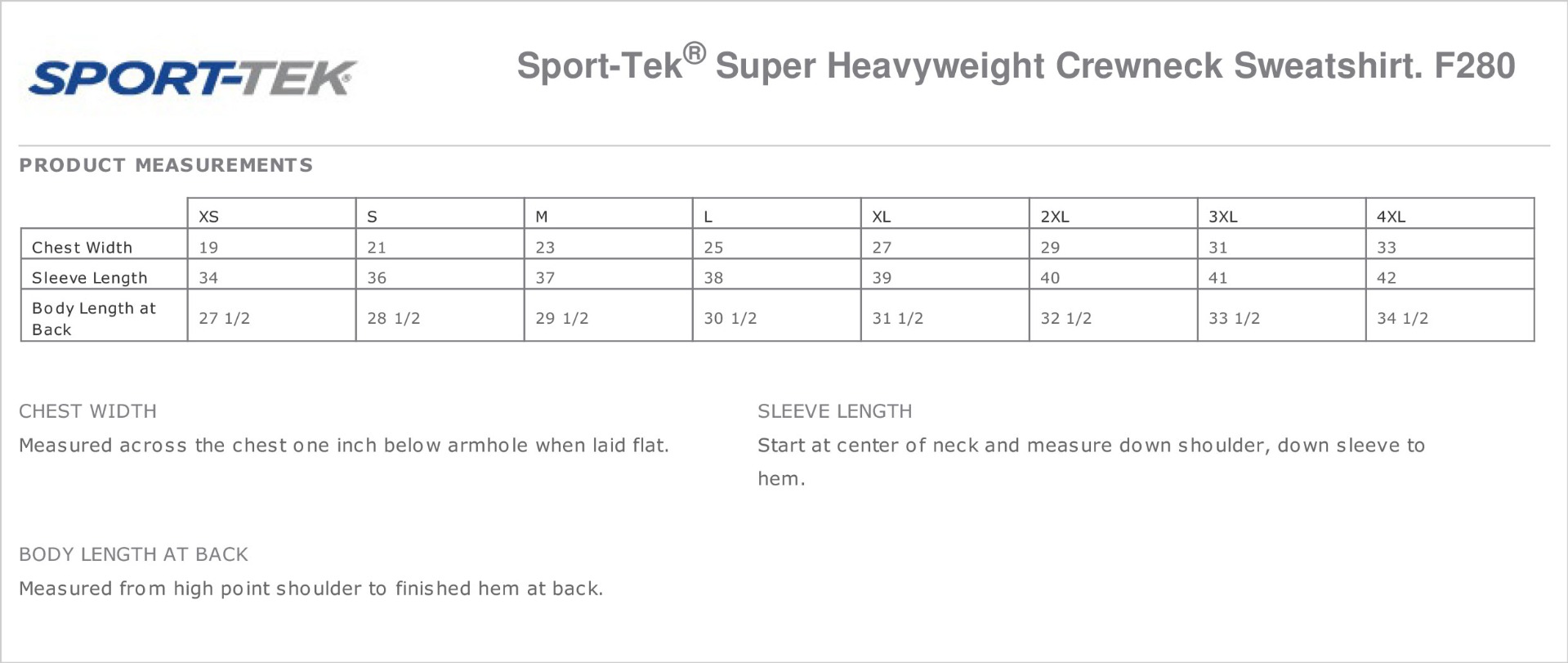 Sizing Chart