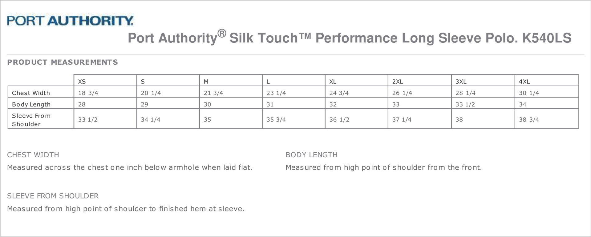Sizing Chart