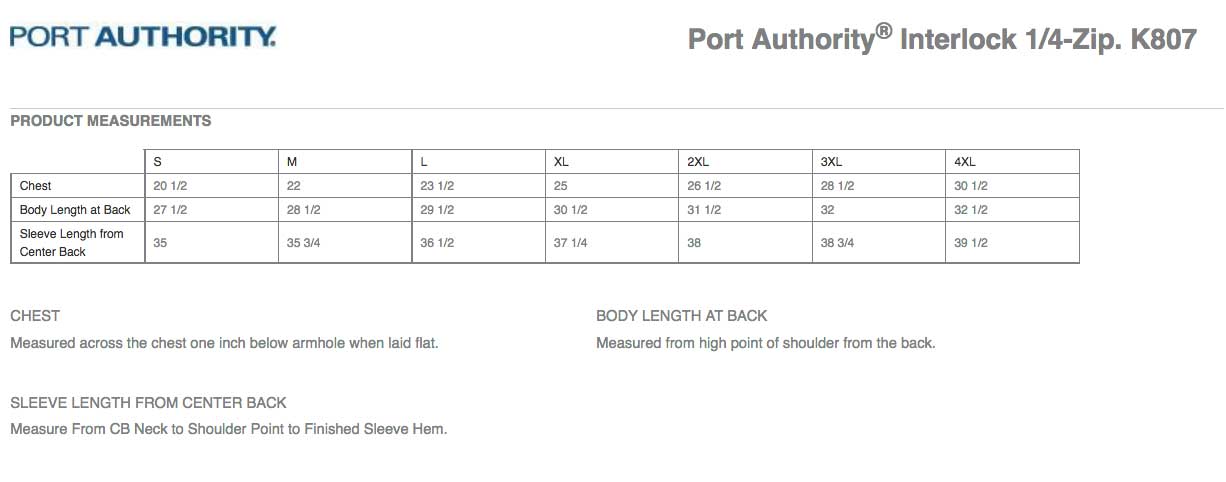 Sizing Chart